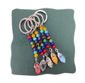 Trendy Hot Selling Natural Stone Crystal Fashion Key Chain 7 Chakra Bead Double Point Pendant Accessories Keychain for Car Rings