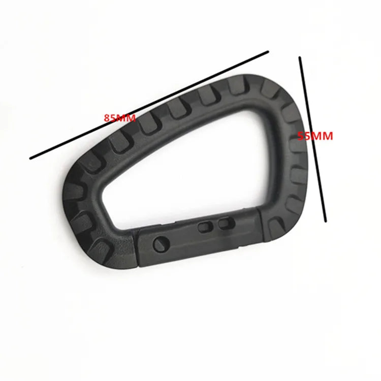 9cm Black Army Green Orange Outdoor Plastic Carabiner with 90kg Load Capacity for Retail Promotional Use