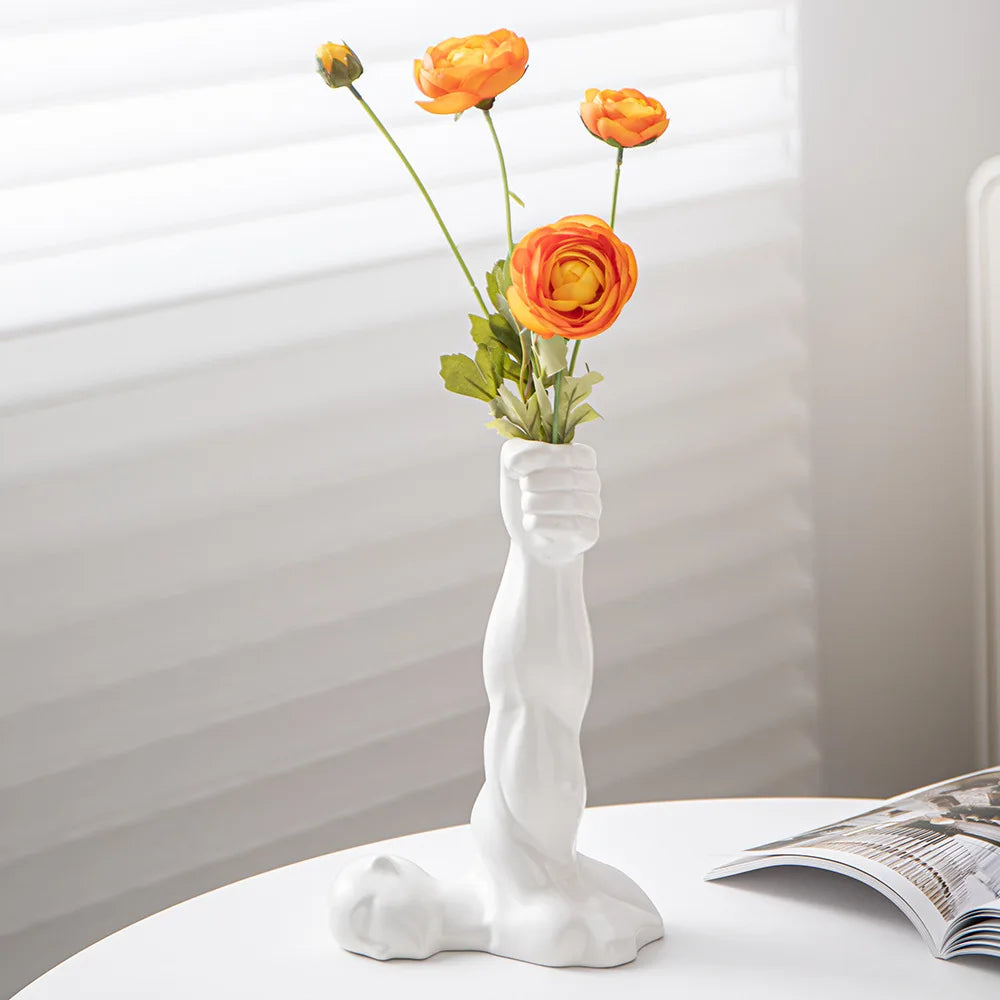 Nordic Creative Ceramic Vase Modern Ins Design Style Glazed Body Art Desktop Flower Ornament Living Room Cross-Border Wholesale