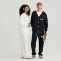 Men's Casual Winter Cardigan Fleece V-Neck Button-Up Stand Collar Zipper Closure OEM Service Available Raw Processing