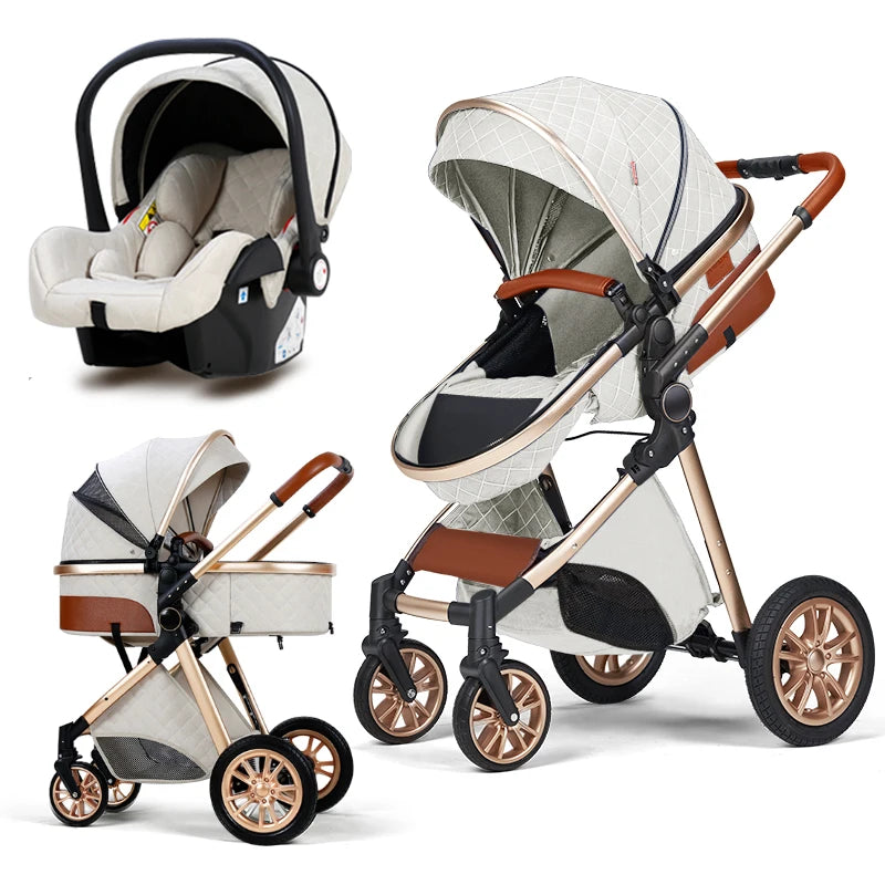 OEM Custom logo Baby Stroller Comfortable Baby Stroller with Car Seat Wholesale Baby Stroller with Ergonomic Adjustable Backrest