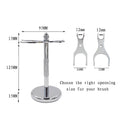 Dishi Shave Stand  Chrome Plated Metal Stand for Shaving Brush and Shave DE Safety razor Silver Holder