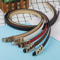 Leather Belt for Women Thin Waistband PU Leather Double-sided Use Dress Belt Lady Blue Casual Womans Belt