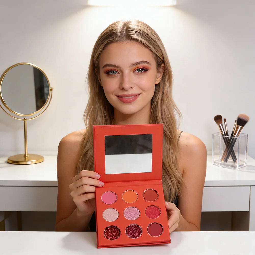 OEM Cruelty-Free Custom Cosmetics Vegan Matte Eyeshadow Palette with Glitter No Logo Private Label DIY Eyeshadow Palette Eyes