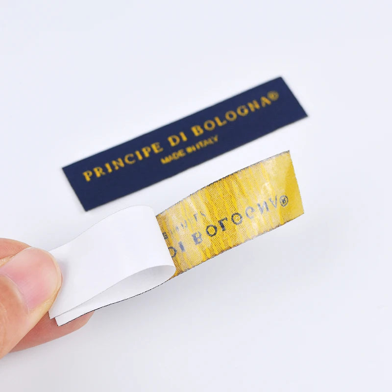 Customized High Quality Double Sided Adhesive Tape Labels Garment Labels Woven Neck Label for Clothing T-Shirt