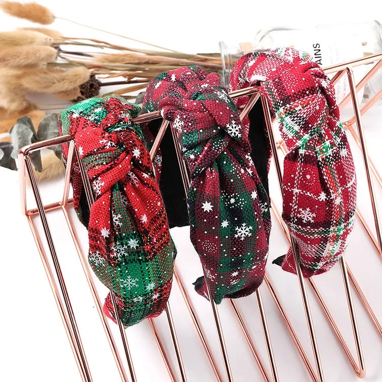 MIO Hot Christmas Knotted Printed Headband Party Headband Christmas Decoration Headbands