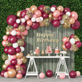 Red and pink Balloon Set Birthday Backdrop Decoration White Balloon Garland Archway Set Wedding Shower Arch Backdrop Decoration