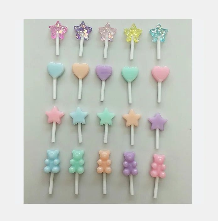 Food Slime Charms Colorful Lollipop Soft Clay Plasticine Slime Kit Accessories Beads Making Supplies DIY Scrapbooking Crafts