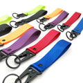 Promotional Blank Short Nylon Lanyard Keychain Custom Embroidered Logo Polyester Wristlet Motorcycle Cars Keychain