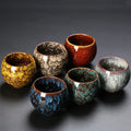 120ml Chinese Retro Reusable Coffee Cup Color Glaze High Temperature Firing Ceramic Tea Cup Pottery Tea Cups