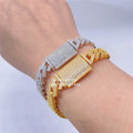 Ready to Ship Hip Hop Popular Style 10mm Two Row Buss Down  Rapper Jewelry 925 Sterling Silver Miami Moissanite Cuban Bracelet