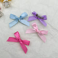 CN 30Pcs Small Bowknots Hair Clips Korean Solid Color Pigtail Hair Pins Mini Satin Hair Bows Clips