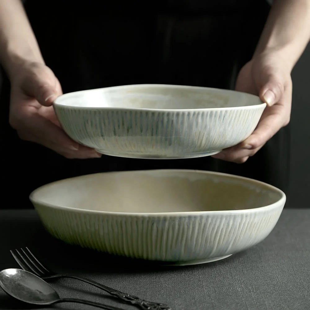 Factory Direct Wholesale Hotel Porcelain Soup Dining Plate Dishrestaurant Catering Colorful Ceramic Pasta Dinner Plates
