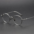 Best Quality Silver Titanium Frame Eyewear Handmade Round Optical Eyeglasses Spectacles Solid Pattern Eye Glasses
