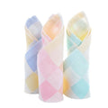 Pure Cotton Double Gauze Soft Absorbent Shower Towels Sensitive Skin Quick-Drying Plaid Pattern 25x25cm Face Towels for Kids
