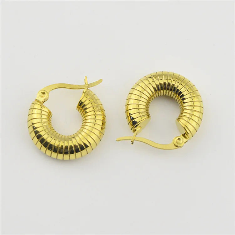 Fashion Jewelry Earrings 18k Gold Plated Hoop Earrings Chunky Earrings
