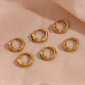 Waterproof Fashion 18K Gold Plated Jewelry Small Square CZ Cubic Zircon Hoop Earring Women Christmas Gift Party
