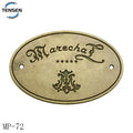 Good Polished Wooden Door Decorative Metal Oval logo Labels Antique Brass Private Holes Plate Badge for Furniture