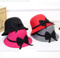 Wholesale Custom Fashion Women Hats Big Brim Knot Felt Bowler Formal Hat