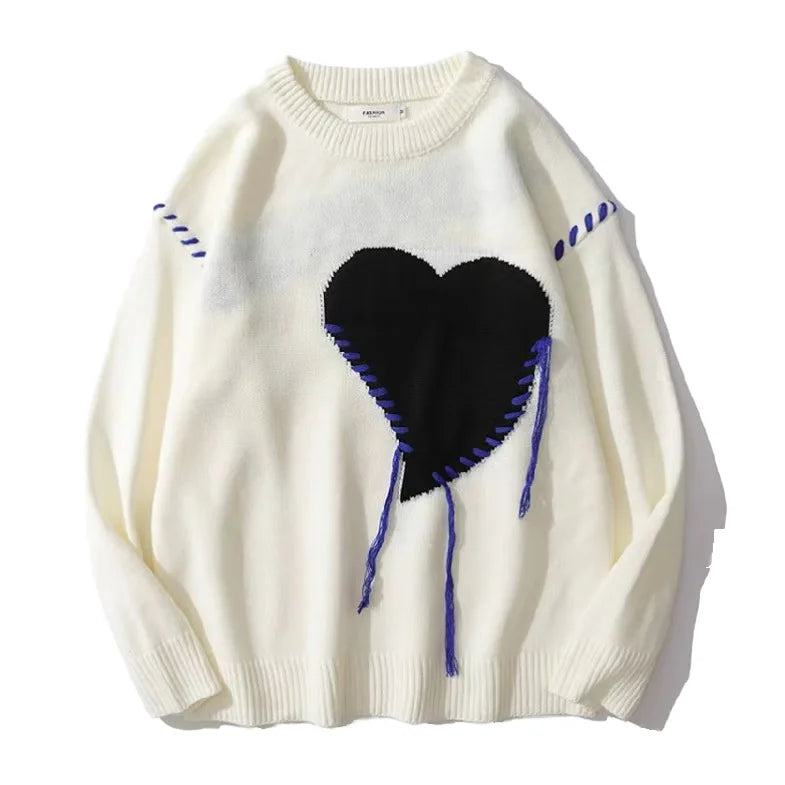 Autumn Winter Casual Loose Top Pullover Retro Lazy Style Long Sleeve Sweater for Men and Women Knit Clothing for Couples