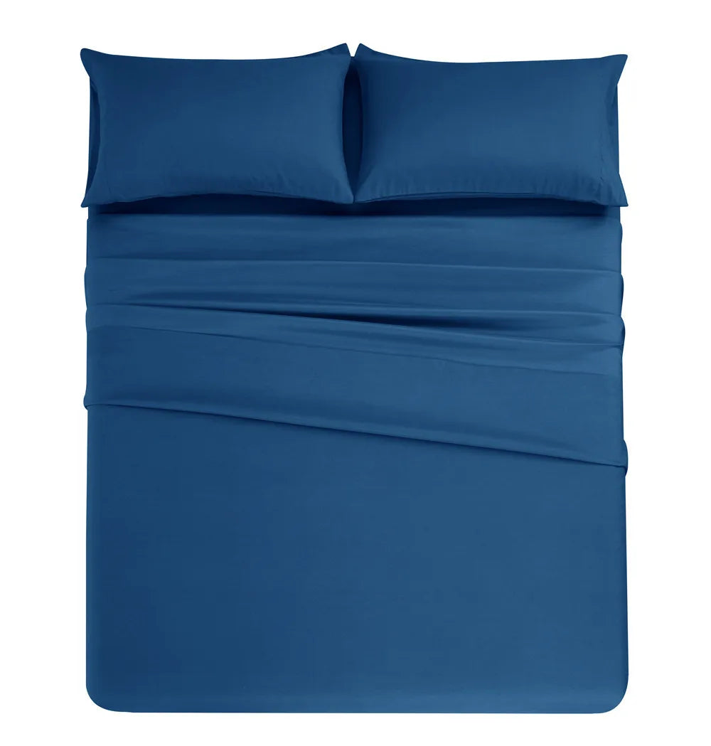 High End Home Textiles Plain Color Pillow Shams Queen Size Microfiber Pigment Bed Sheet Set Supplier