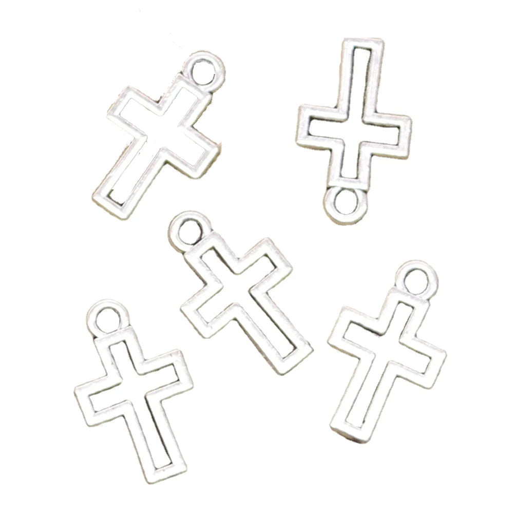 Antique Bronze Silver & Gold Color Hollow Lovely Cross Pendant Fashionable Vintage Style Charms for Jewelry Gold Plated