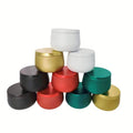8oz Black White Gold Empty Round Metal Candle Tin Can Jar Container Travel Scented Candle Tins with Lids