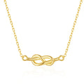 Fashion Jewelry 925 Sterling Silver Couple Necklaces Knot Heart Shaped Pendant Gold Plated Necklaces for Valentine's Day Gift