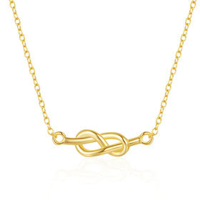 Fashion Jewelry 925 Sterling Silver Couple Necklaces Knot Heart Shaped Pendant Gold Plated Necklaces for Valentine's Day Gift