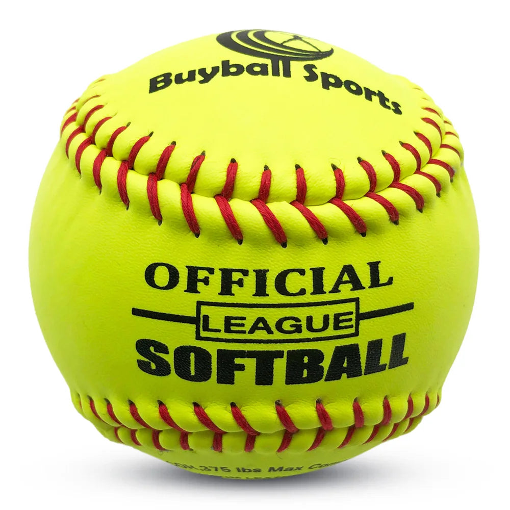 Custom logo Design 12 Inch Leather Cover PU Core Fast Pitch COR .47 375 LBS Game Softball ASA Approve Leather Softball