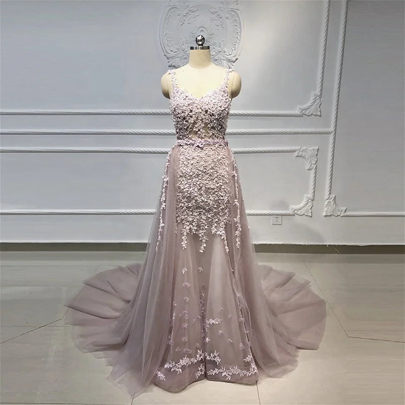 RL008 Women'S Summer Dresses Sling Mesh Lace Floral Ladies Prom Dresses