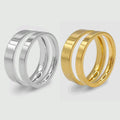 2mm 4mm 6mm Custom Logo 18k Gold Plain Dome Ring High Polished Flat Band Rings Stainless Steel Smooth Finger Rings for Men Women