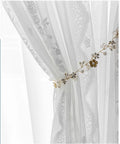Vintage Jacquard Tulle Curtain 100% Polyester Sheer Curtain Fabric White Lace Sheer Curtain for Window