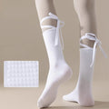 Wholesale Cotton White pink Anti-Slip Pilates Socks Women Custom Silicone Non-Slip Yoga Crew Plain Grip High Knitted Stockings