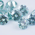 Blue Color Round Brilliant Cut Moissanite for Making Silver Earrings Necklaces