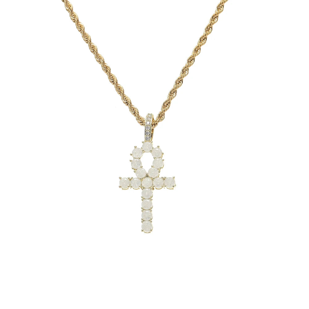 CN431  Brass Micro Pave Zircon Cross Pendant Iced Out CZ Necklace Hip Hop Jewelry