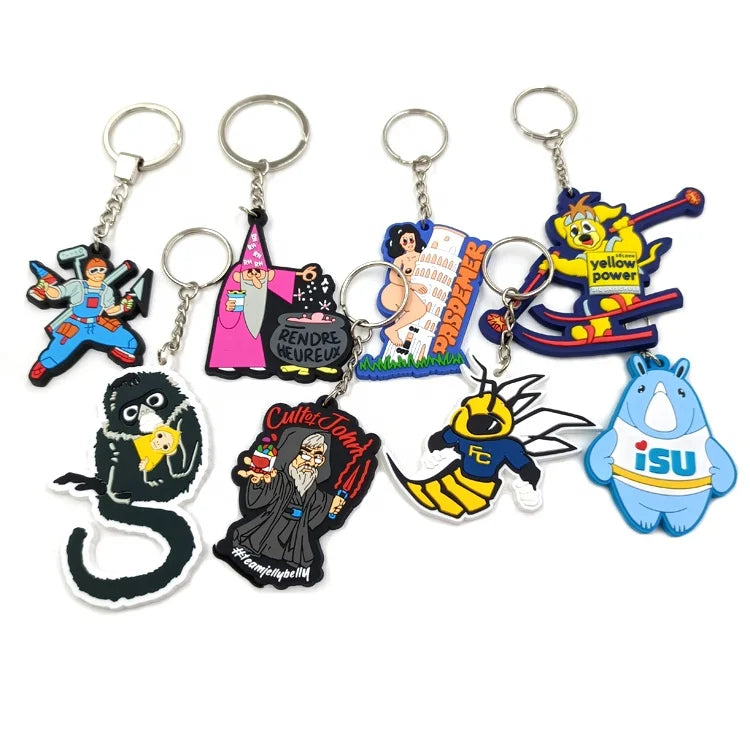 OEM Custom Soft PVC Keychain Key Chain / Rubber Keychains / 2D/3D Pvc Keychain Iron Keyring With Your Own Logo