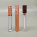Customizable Private Label 10ml Bamboo Wood Tube Lipstick  Lip Gloss Bottle White Brush Head Bamboo Cap