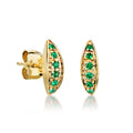 Gemnel Summer Jewelry Emerald Leaflet 18k Gold Sterling Silver Stud Earrings
