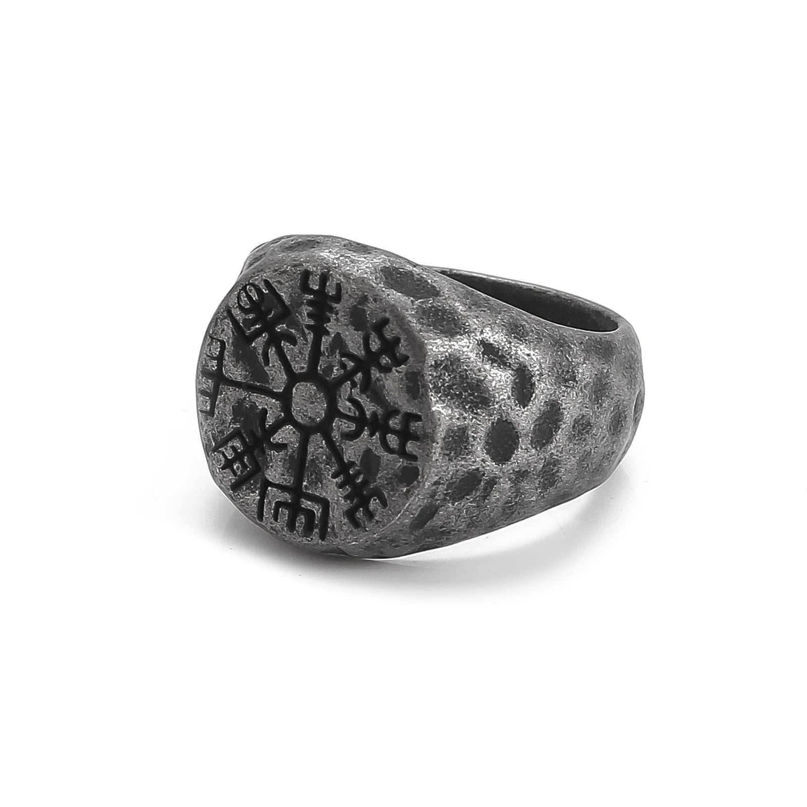 Antique Silver Norse Vintage Jewelry Wholesale Stainless Steel Mens Ring Jewelry Viking Vegvisir Ring Jewelry