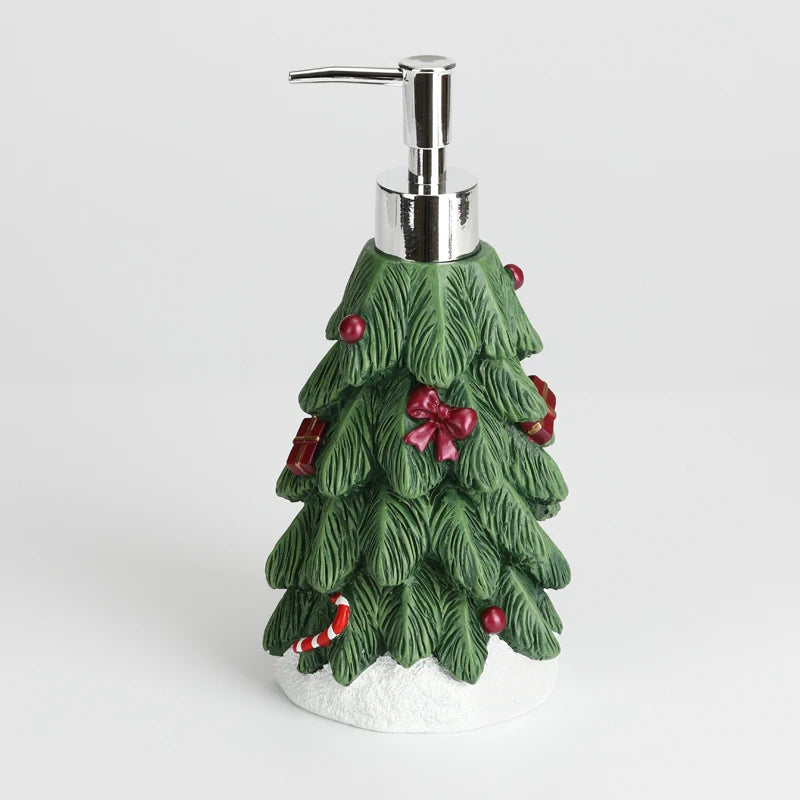 Luxspire Resin Christmas Tree Hand Lotion Pump Bottle Hand Soap Dispenser Bathroom Countertops Resin Lotion Dispenser