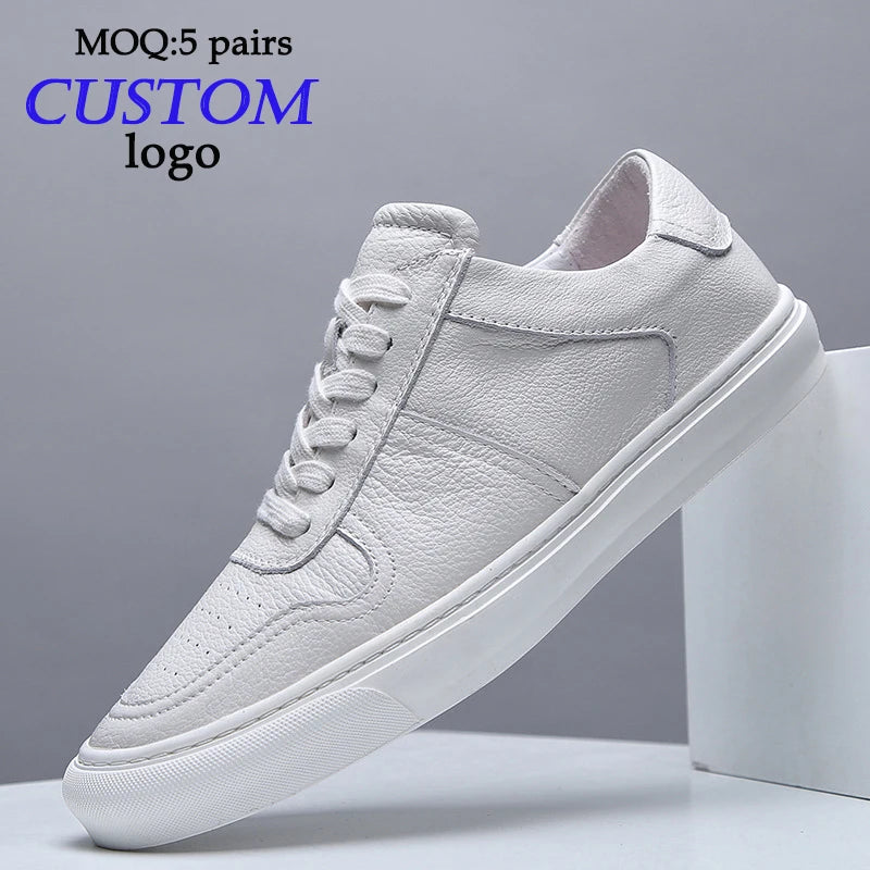 Men's Casual Running & Walking Sneakers Cow Genuine Leather Winter Style Comfortable Anti-Slip Chaussures