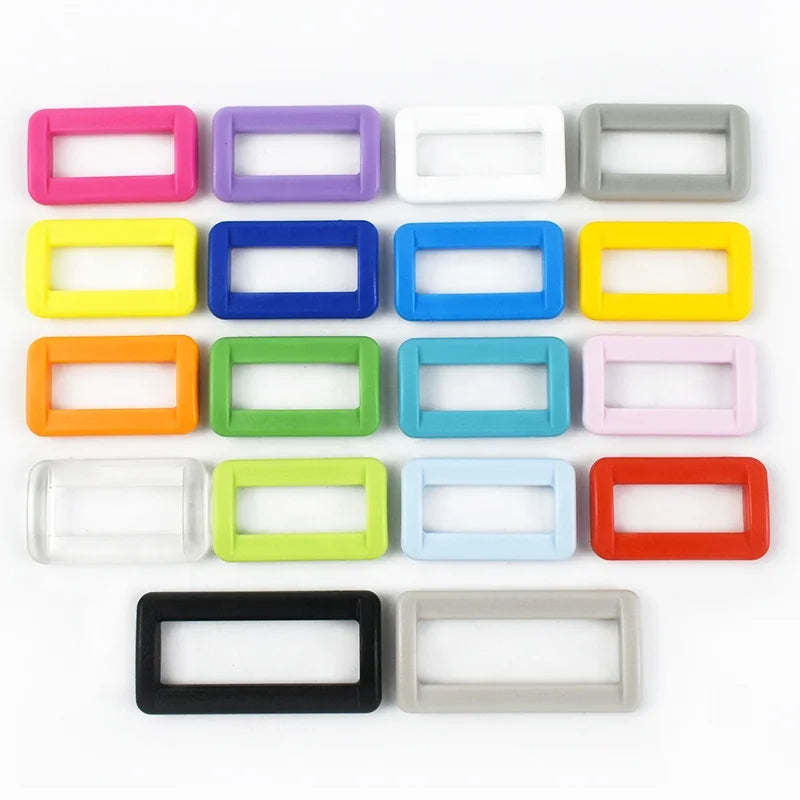 Meetee BK018 15-38mm Bag Accessories DIY Handmade Plastic Connective Square Buckle Colorful Adjustable Buckle for Luggage Strap