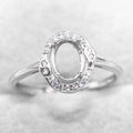 Sterling Silver 5*7mm Semi Mount Ring Frame Empty Blank Support Claw Setting S925 Base Holder Without Center Stone for DIY Inlay