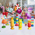 Giant Resin Fiberglass Christmas Candy Cane Statue Anime-Themed Candy Land Decoration for Home & Garden for Craft Gifts Use