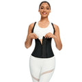 Wholesale Black Gym Fitness Sweat Corset Wrap Body Shaper with Two Belt Spandex and Latex Nonwoven Waist Trainer Vest