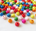 200pcs/pack Colorful Wooden Beads 10x9mm Round Tube Wooden Spacer Assorted Color