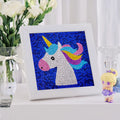 Cartoon Diamond Painting for Kids Unicorn Crystal Painting by Number Kits Home Decor Gifts for Birthday DIY Painting Frame