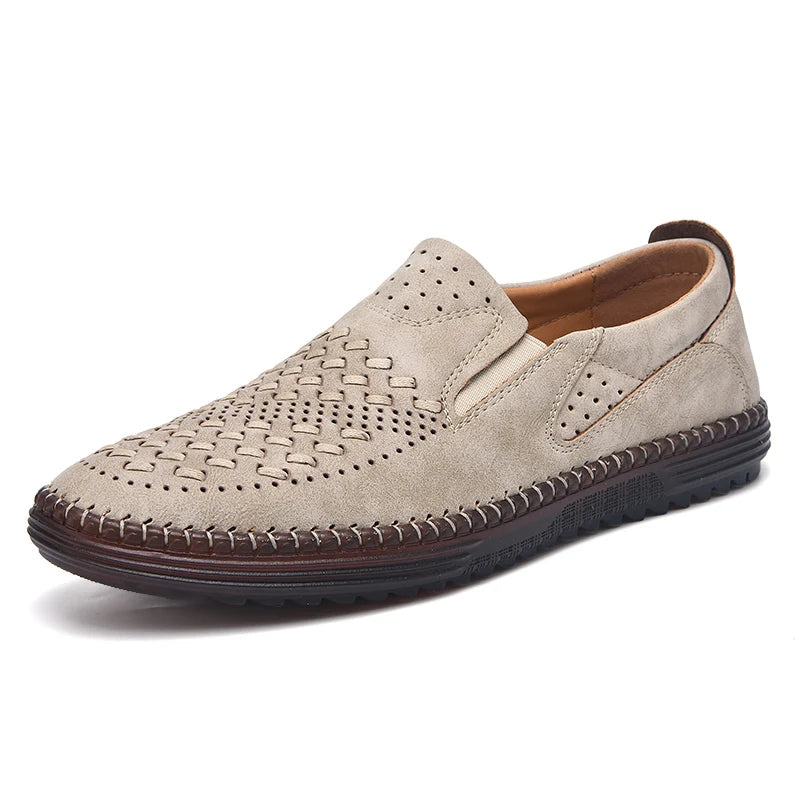 In Ready Stock Accept OEM Service Hand Made 4 Season Leather Upper Anti Slip Men Leather Casual Loafers Shoes