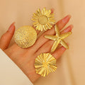 European and American Style Women's Chunky Big Vintage Stainless Steel 18k Gold Heart Snake Starfish Sea Pvd Plating Ring